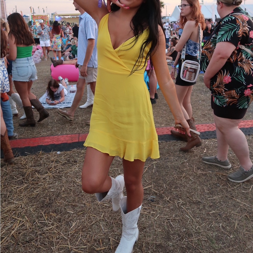 Yellow Ruffled Mini Sundress